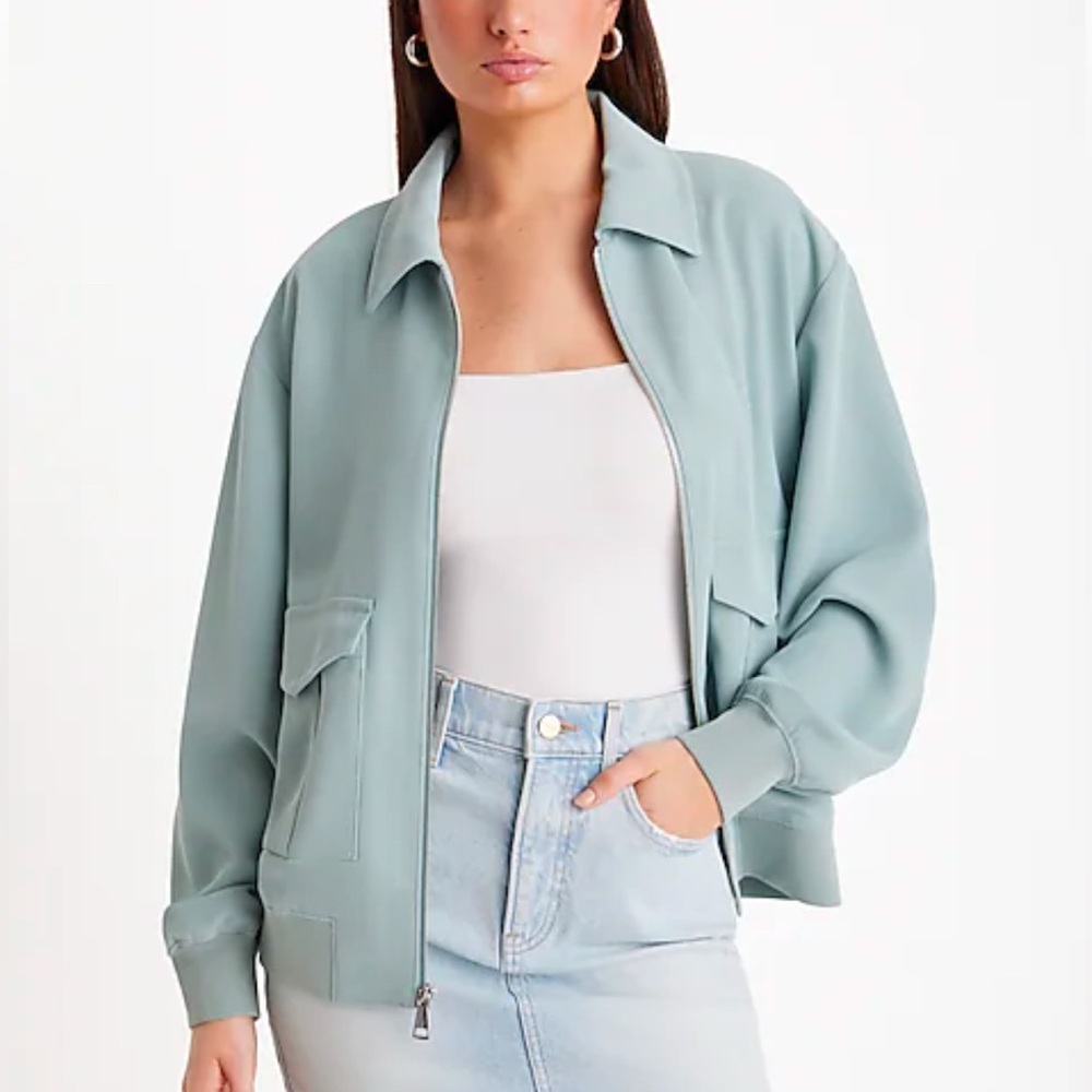 Express Oversized Utility Bomber Jacket NWT - Picture 1 of 4